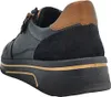 A close-up, rear-side view of a black sneaker with brown accents. Anteprima dell’immagine prodotto