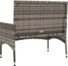 A back view of a two-seater garden bench made of poly rattan. Náhľad obrázku produktu
