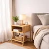 Relaxdays Nachttisch, Bambus, offenes Fach, Gitterablage, Produktbild-Vorschau 2