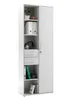 A white office cabinet with shelves and drawers, shown against a white background. Produktbild-Vorschau