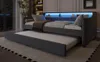 Schlafsofa 90x200 Grau – LED-Beleuchtung, USB, ausziehbares Produktbild-Vorschau 9