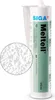 A tube of sealant and a close-up of its texture. Produktbild-Vorschau