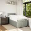 Design Boxspringbett mit Matratze Hellgrau 100x200 cm Samt, Produktbild-Vorschau 3