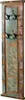 A tall, narrow coat rack with multiple hooks, made of distressed, multi-colored wood. Produktbild-Vorschau