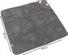 A gray hooded towel with an elephant design on the hood, laid flat. Produktbild-Vorschau