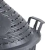 A close-up view of the top section of a gray plastic basket with a conical lid and handles. Produktbild-Vorschau