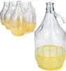 6 x 5L Flasche mit Bügelverschluss Korb Weinballon Produktbild-Vorschau 1
