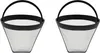 Two reusable coffee filters with black handles and rims, and transparent mesh baskets. Produktbild-Vorschau