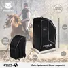 A woman riding a horse with two bags displayed next to her. Anteprima dell’immagine prodotto