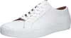 A white leather sneaker is shown from a side angle against a white background. Produktbild-Vorschau