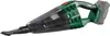 A handheld cordless vacuum cleaner with a clear dustbin and green accents. Produktbild-Vorschau