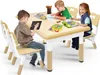 JOIEYOU Kindertisch mit 4 Stühlen Plastik Kindersitzgruppe Produktbild-Vorschau 1