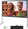 Pantalla de proyector con soporte, 100 pulgadas, HD 4K, Vista previa de la imagen del producto 1