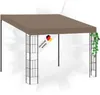 DELUKE® Gartenpavillon Pergola LYMP | 3x3 m Taupe Stoff | Produktbild-Vorschau 2