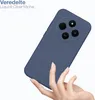 A hand holding a blue phone case with a camera module visible. Produktbild-Vorschau