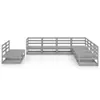9-tlg. Garten-Lounge-Set Grau Kiefer Massivholz Produktbild-Vorschau 3