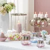 Fink JONA, Teelichthalter, Glas, Silberfolie, glatt, rosa, Produktbild-Vorschau 5