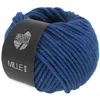 A ball of blue yarn with a label. Produktbild-Vorschau