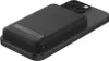 A black power bank is attached magnetically to the back of a black smartphone. Voir les images du produit
