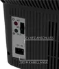 Close-up of the control panel and power connector of a portable cooler/heater. Podgląd zdjęcia produktu