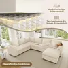 Merax XXL Modulares U-Form Sofa, L-Form Ecksofa Mit Hocker, Produktbild-Vorschau 8
