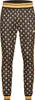 A pair of black track pants with a gold fleur-de-lis pattern and gold stripes on the sides. Náhled obrázku produktu