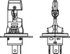 Two line drawings of car headlight bulbs. Produktbild-Vorschau