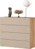 Kommode mit 4 Schubkästen in Eiche mit beige ISPARTA-83 Produktbild-Vorschau 3