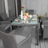 A dining set is arranged on a wooden deck, set for a meal with food and drinks. Náhľad obrázku produktu