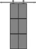 Posuvné dveře černé 76 x 205 cm tvrzené sklo a hliník Náhled obrázku produktu 7