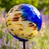 2er Set Glas Gartenkugeln Gartenstecker Blau Gelb Produktbild-Vorschau 2