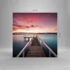 Bilder auf glas - Einteilig - Brücke Rosa Himmel - 50x50cm Produktbild-Vorschau 3