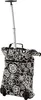 A black and white floral patterned trolley bag with a silver telescopic handle. Podgląd zdjęcia produktu