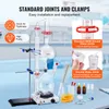 A laboratory distillation setup with various components and informational text overlays. Produktbild-Vorschau
