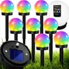 8er Set Solar Gartenleuchten Kugel RGB LED – Farbwechsel Produktbild-Vorschau 1