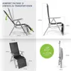 Collage of images showing a foldable garden chair from different angles, including dimensions and weight. Náhľad obrázku produktu
