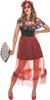 Tag der Toten Kleid Halloween-Kostüm für Damen rot-schwarz Produktbild-Vorschau 5