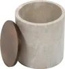 A beige cylindrical container with a brown lid. Anteprima dell’immagine prodotto