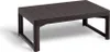 A brown rattan-style coffee table on a white background. Anteprima dell’immagine prodotto