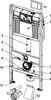 An exploded diagram of a TECE base WC-Set with a flush plate, showing all the components and their assembly. Podgląd zdjęcia produktu