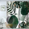 Abstrakter Duschvorhang 1 Stück, Grün Boho-Stil, Tropische Produktbild-Vorschau 7