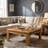 Tribesigns Massivholz Couchtisch 100x100 cm, Quadratischer Produktbild-Vorschau 6