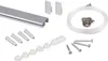 A collection of picture hanging hardware components laid out on a white background. Náhľad obrázku produktu