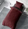Bettwäsche 155x220 cm bordeaux rot anthrazit Uni Übergröße Produktbild-Vorschau 4