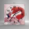 Wanduhr - Quadrat - Glasuhr - Flamingo Vogel Porträt - Produktbild-Vorschau 3