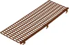 A brown plastic leaf guard grate, shown from a diagonal angle against a white background. Produktbild-Vorschau