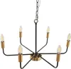 Lustre 'Bishop' 6 flammes E14 métal noir / laiton Voir les images du produit 4