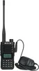 A black Retevis RA89 amateur radio transceiver with a connected microphone is displayed against a white background. Produktbild-Vorschau