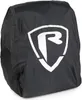 A black rucksack with a white logo on a white background. Produktbild-Vorschau
