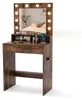 COSTWAY Make-up tafel met LED-verlichting, kaptafel met Productafbeelding-voorbeeld 1